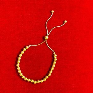 Gold filled, 4mm beaded bracelet with slide fitting, un-branded